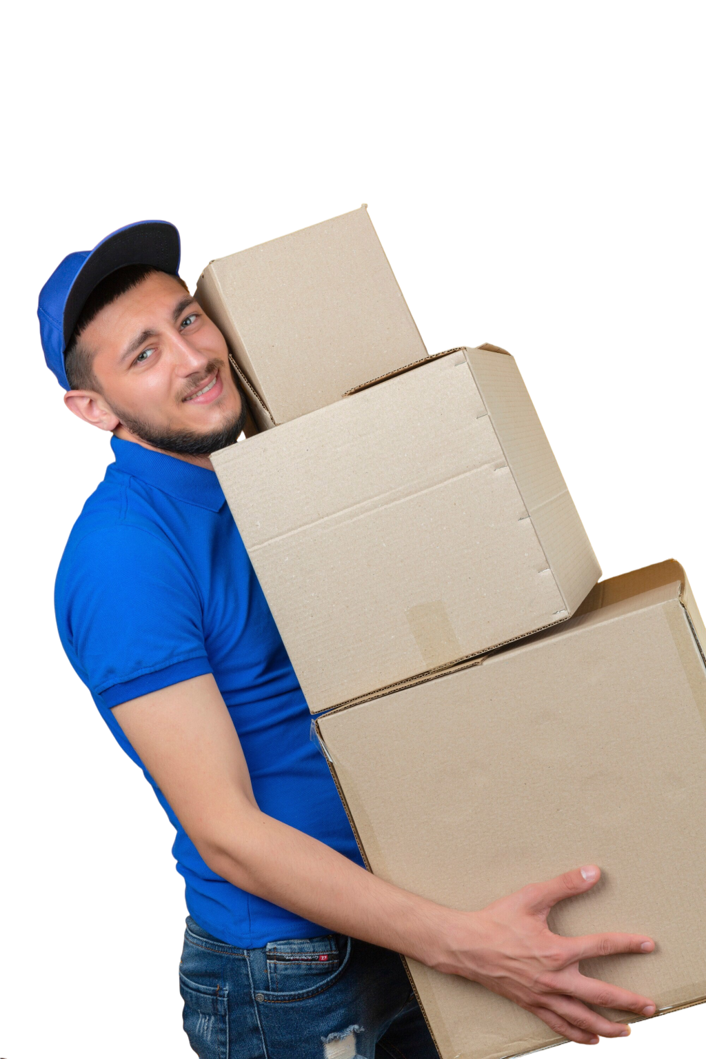 repartidor-joven-sobre-tensada-vistiendo-polo-azul-gorra-pie-pila-cajas-aspecto-cansado-sobre-fondo-naranja-aislado